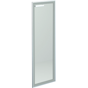 Дверь стеклянная в алюминиевой раме правая Аргентум НТ-601.СР.ПР.Ф 390x4x1180 (Сатинат)