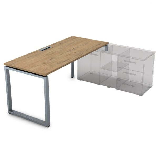 СТП-О.996 Стол рабочий прямолинейный, три опоры - правый (2000x900x750) (TeakwoodСерый)