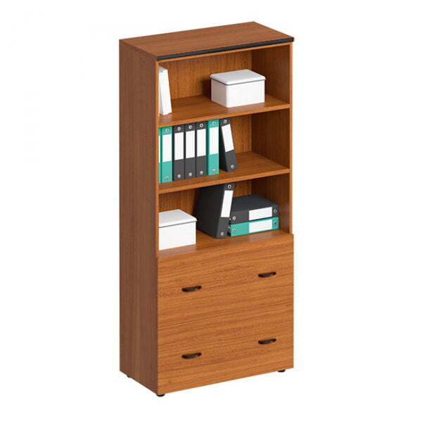 Шкаф для документов с ящиками высокий Дин Р ДР 778 ОФ 900x465x1965 (Французский орех)