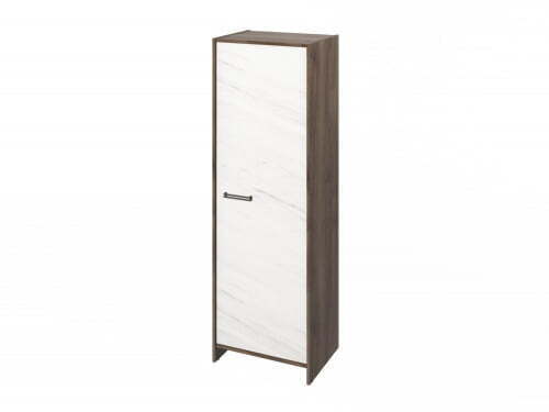 Гардероб FB-621.G. Фурнитура ЧЕРНАЯ 600х460х1861 (Орех Пацифик Табак/Мрамор Леванто белый)