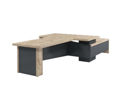 Cтол руководителя с брифингом Torston Т-918Л.0000 1800x3700x750 (Дуб Вотан/Антрацит)