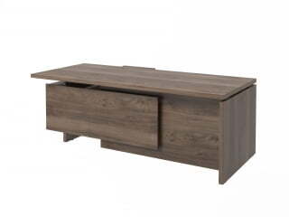 Стол руководителя с опорной тумбой Festus FB-121R.DD 2100x1800x750 (Орех Пацифик Табак)