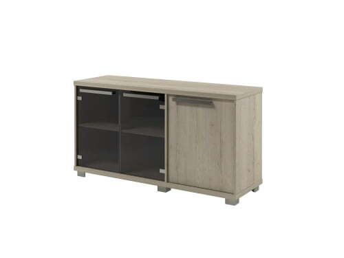 Шкаф низкий трехсекционный правый Vestar Z-13-12п 1556x500x832 (Дуб Галифакс белый/Бетон Чикаго)