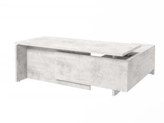 Стол руководителя с опорной тумбой Festus FB-121L.DD 2100x1800x750 (Хромикс Белый)