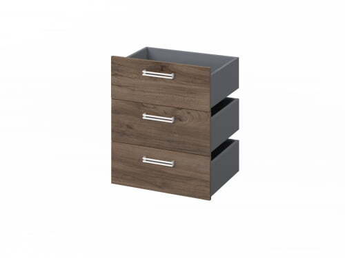 Комплект из 3 ящиков, фасады ЛДСП FI-124.D 560x418x670 (Орех Пацифик Табак)