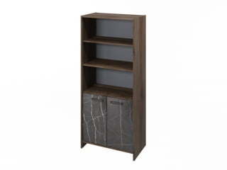 Шкаф для документов Festus FB-672.G 800x460x1861 (Орех Пацифик Табак/Камень Пьетра Гриджиа черный)