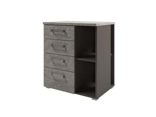 Тумба приставная с нишей Solution D-222 672x460x750 (Бетон/ТрюфельБежевый)