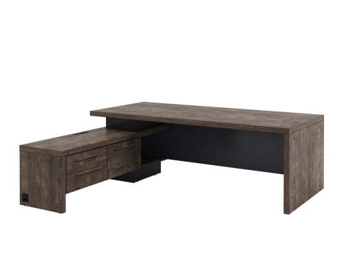 Стол руководителя с блоком розеток Torston Т-22Л.1000 2200x2000x750 (Дуб Бунратти/Антрацит)