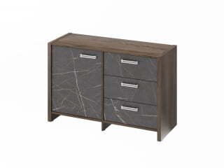 Тумба для документов Festus FI-12-01.G 1222x460x806 (Орех Пацифик Табак/Камень Пьетра Гриджиа черный)