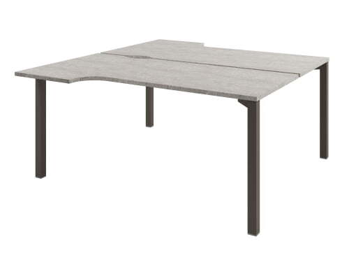 Стол-тандем на металлокаркасе Solution D-62 1600x1792x750 (Бетон/ТрюфельКоричневый)