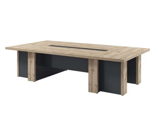 Стол переговоров на 6 человек Torston без центральной вставки Torston Т-103 3000x1600x750 (Дуб Вотан/Антрацит)