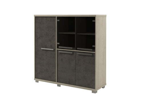 Шкаф трехсекционный левый Vestar Z-33-11л 1556x500x1538 (Дуб Галифакс белый/Бетон Чикаго)