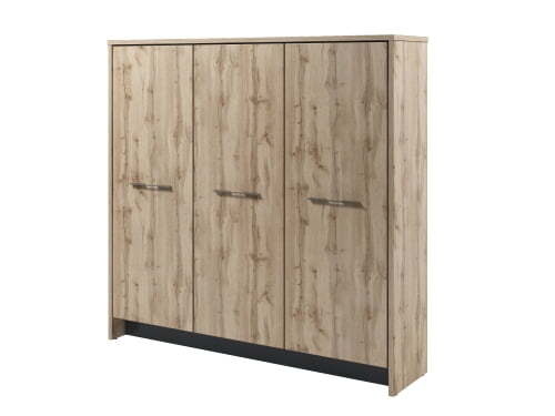 Шкаф трехсекционный Гардероб/шкаф с 5 полками Torston T-33-03 2200x520x2120 (Дуб Вотан/Антрацит)