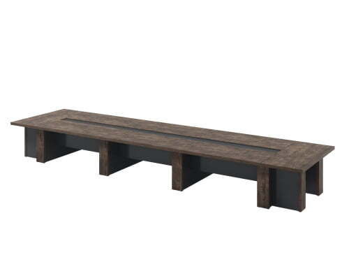 Стол переговоров на 14 человек Torston T-107 без центральной вставки  6200x1600x750 (Дуб Бунратти/Антрацит)