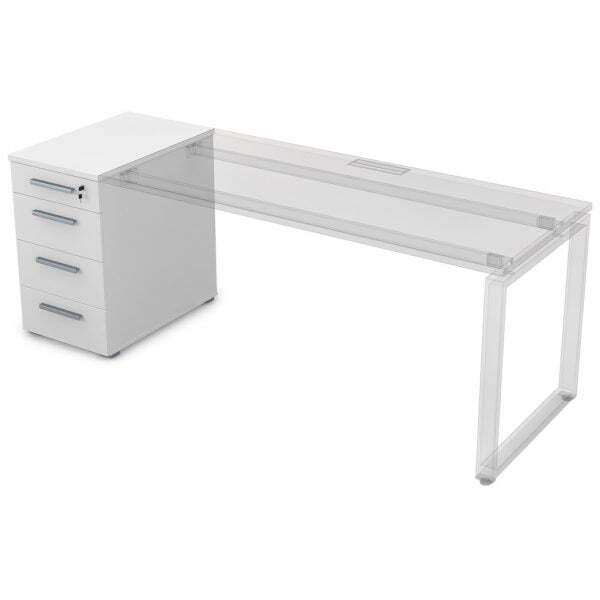 9Т.012 Тумба приставная с ящиками (450x800x750) (Белый премиум)