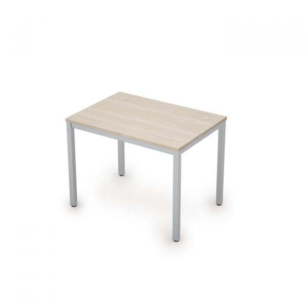 6М.567 Стол рабочий прямолинейный (1000x600x750) (Шамони светлый/Алюминий матовый)