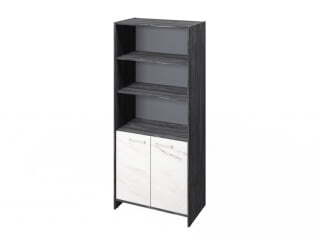 Шкаф для документов полуоткрытый Festus FI-672.G 800x460x1861 (Древесина Графит/Мрамор Леванто белый)