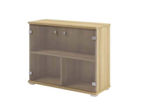 Приставной шкаф к 2 столам двери стекло матовое Space S-692 900x350x730 (Дуб телемарк)