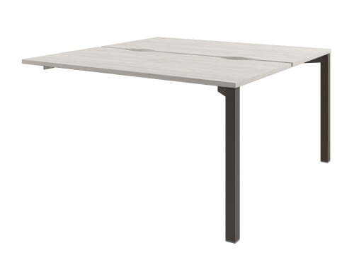 Стол-тандем на металлокаркасе, конечная секция Solution D-413 1400x1432x750 (Акация Морава/ТрюфельКоричневый)