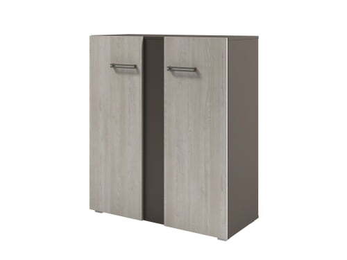 Стеллаж средний с дверьми Solution D-76 950x414x1096 (Акация Морава/Трюфель)