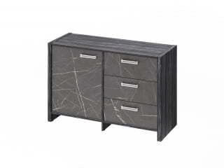 Тумба для документов Festus FI-12-01.G 1222x460x806 (Древесина Графит/Камень Пьетра Гриджиа черный)