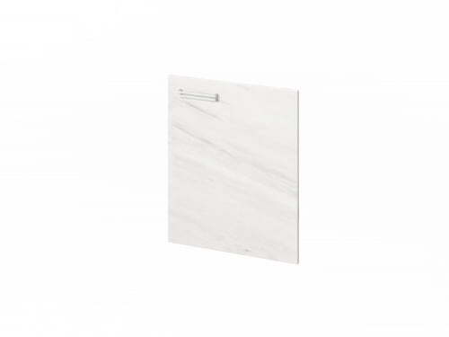 Дверь низкая ЛДСП FI-011R.G правая. Фурнитура INOX 560x18x670 (Хромикс Белый/Мрамор Леванто белый)