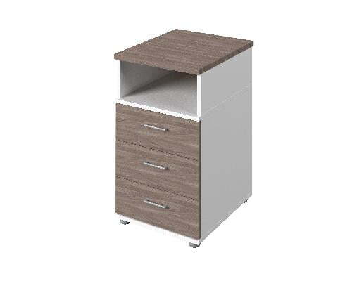 Тумба приставная с 3 ящиками и нишей, с замком на верхний Public comfort С-232 424x514x740 (Белый/Джара Госфорт)