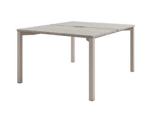Стол-тандем на металлокаркасе Solution D-40 1200x1432x750 (Бетон/КашемирБежевый)