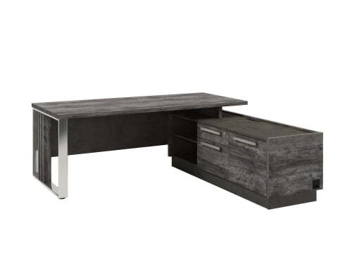 Стол с опорной тумбой и металлической опорой, правый Vestar Z-420пр.1000 2000x2030x750 (Сосна Пасадена/Бетон Чикаго)