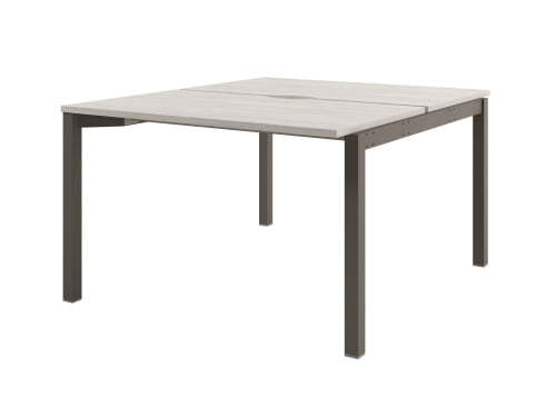 Стол-тандем на металлокаркасе, начальная секция Solution D-401 1400x1432x750 (Акация Морава/ТрюфельКоричневый)