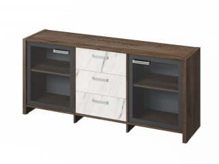 Тумба для документов Festus FI-13-02.G 1804x460x806 (Орех Пацифик Табак/Мрамор Леванто белый)