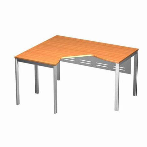 Стол эргономичный левый на металлокаркасе МП с металлическим экраном Формула ФР 176 1400x1180x750 (Ольха европейскаяСерый)