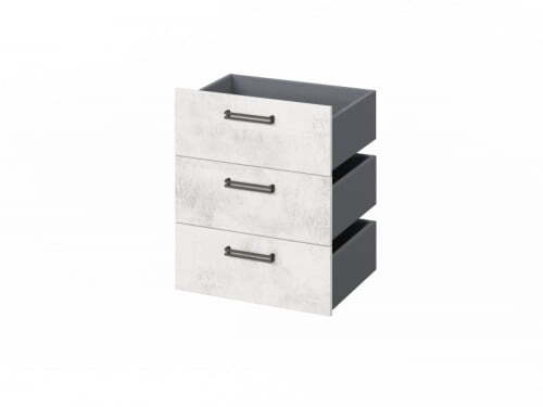 Комплект из 3 ящиков, фасады ЛДСП FB-124.D 560x418x670 (Хромикс Белый)