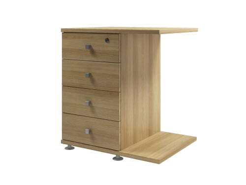 Тумба приставная с замком на первый ящик Space S-224 670x520x730 (Дуб телемарк)