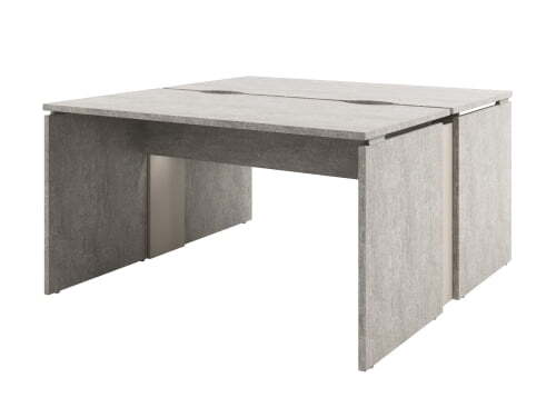 Стол-тандем письменный Solution D-24 1400x1432x750 (Бетон/КашемирБежевый)