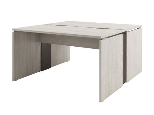 Стол-тандем письменный Solution D-24 1400x1432x750 (Акация Морава/ТрюфельКоричневый)