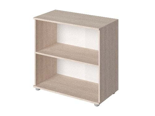 Офисный шкаф стеллаж широкий низкий Public comfort P-65 770x406x744 (Дуб сантана светлый)