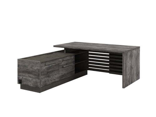 Стол с опорной тумбой, левый Vestar Z-218л.1000 1800x2030x750 (Сосна Пасадена/Бетон Чикаго)