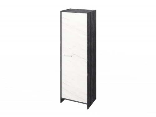 Гардероб FI-621.G. Фурнитура INOX 600х460х1861 (Древесина Графит/Мрамор Леванто белый)