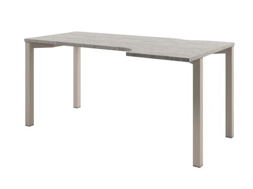 Стол эргономичный на металлокаркасе правый Solution D-52 1600x880x750 (Бетон/КашемирБежевый)
