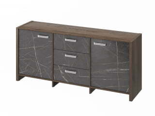 Тумба для документов Festus FI-13-01.G 1804x460x806 (Орех Пацифик Табак/Камень Пьетра Гриджиа черный)