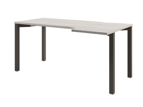 Стол эргономичный на металлокаркасе правый Solution D-52 1600x880x750 (Акация Морава/ТрюфельКоричневый)