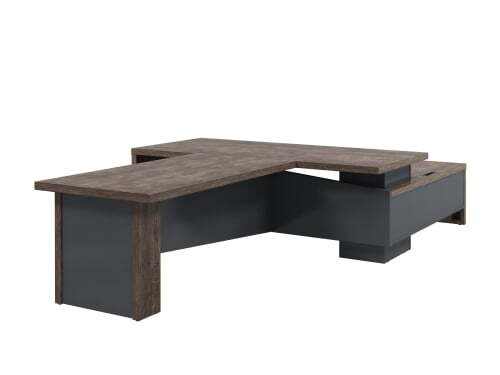 Стол руководителя с блоком розеток Torston Т-922Л.1000 2200x3700x750 (Дуб Бунратти/Антрацит)