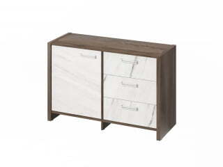 Тумба для документов Festus FI-12-01.G 1222x460x806 (Орех Пацифик Табак/Мрамор Леванто белый)