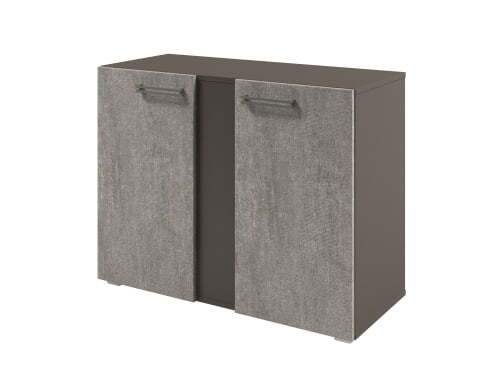 Стеллаж низкий с дверьми Solution D-75 950x414x714 (Бетон/Трюфель)