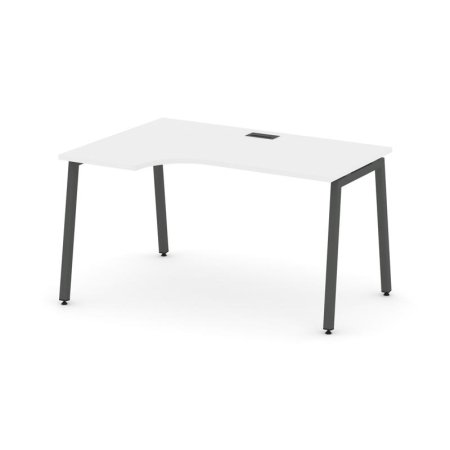Стол рабочий эргономичный SN-4A.SPA-001(L) (1380х600/980х750) (Белый/Металл Антрацит)