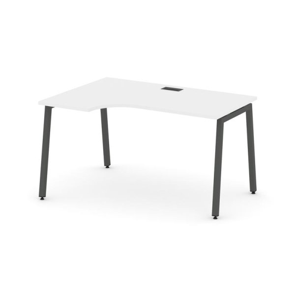 Стол рабочий эргономичный SN-4A.SPA-001(L) (1380х600/980х750) (Белый/Металл Антрацит)
