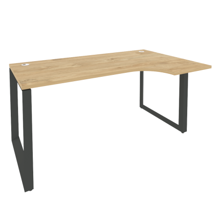 Стол эргономичный правый на О-образном м/к Onix O.MO-SA-1R 1580x980x750 (Тиквуд Светлый/Черный металл)