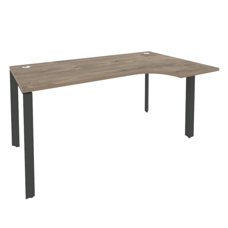 Стол эргономичный правый на П-образном м/к Onix O.MP-SA-1R 1580x980x750 (Тиквуд Темный/Черный металл)