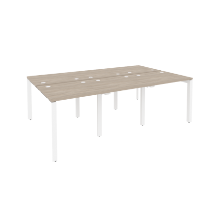 Рабочая станция на П-образном м/к Onix O.MP-D.RS-6.0.7 2340x1475x750 (Дуб Аттик/Белый Металл)